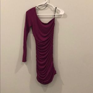 Purple one sleeve dress